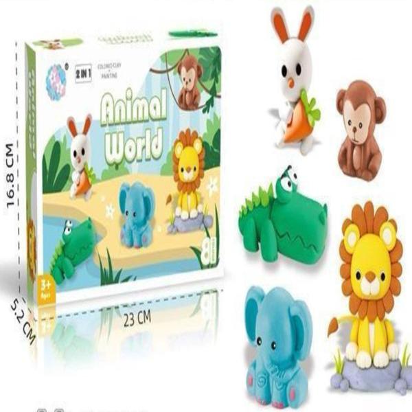 ANIMALS CLAY DOUGH AND DRAWING SET